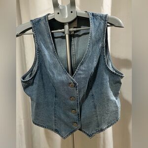 House of Harlow 1960 Light Blue Denim Vest